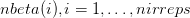 $nbeta(i),i=1,\ldots , nirreps$