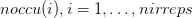 $noccu(i),i=1,\ldots, nirreps$